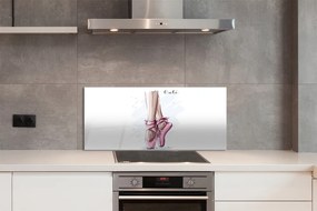 Panel szklany do Kuchni Różowe Pointy Baletowe