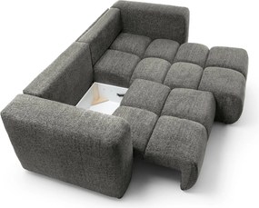 Masseno Narożnik ARTE z funkcją spania i pojemnikiem na pościel Narozniki L, Rozkładana sofa - Szary, BELLO 20