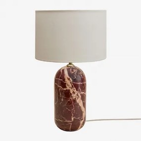 Lampa Stołowa Z Naturalnego Kamienia Yalvira Glendy Białe Ø30 Cm - ↑20 Cm & Czerwony Marmur Cherry Gold - Sklum