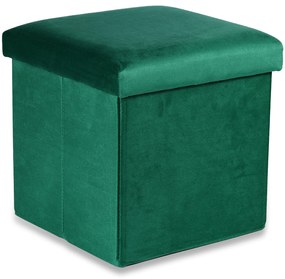 Zielony składany taboret CUBEXO VELVET M