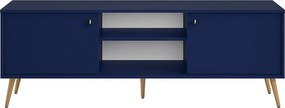Szafka RTV stojąca SFERA 156,2 cm do Salonu pod Telewizor - Odcienie granatowego