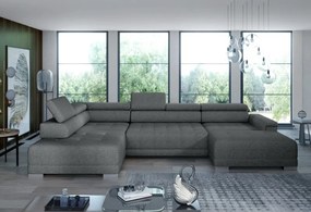 Narożnik CAMPO XL z elektryczną regulacją siedziska Lewostronny w tkaninie MEMPHIS 06 WERSAL