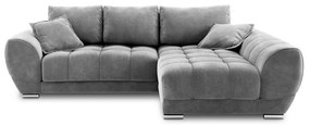 Szary rozkładany narożnik z aksamitnym obiciem Windsor &amp; Co Sofas Nuage, prawostronny