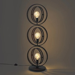 Nowoczesna lampa podłogowa czarna 3-punktowa - Indu