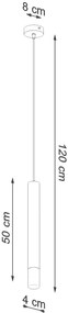 Biała punktowa lampa wisząca tuba - S159 Loprex 6X