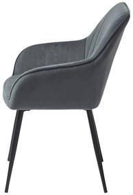 Szare aksamitne krzesła z podłokietnikami zestaw 2 szt. Nolan Stripe – Unique Furniture