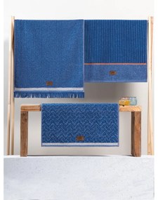 Niebieskie ręczniki zestaw 3 szt. 50x90 cm Denim – Foutastic