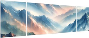 Obraz - Akwarelowe góry (170x50 cm)