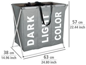 Pojemnik na pranie TRIO GREY - aż 130 litrów, WENKO