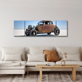 Obraz samochodu na pustyni (170x50 cm)