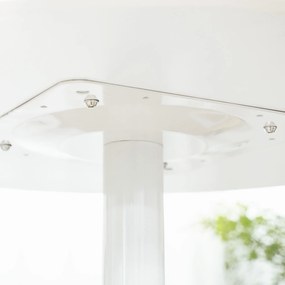 HOMCOM Stół Jadalny dla 2 Osób, Okrągły Blat Ø80 cm, MDF i Stal, Antypoślizgowy, Biały, 75H cm