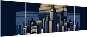 Obraz – Geometryczne miasto (170x50 cm)