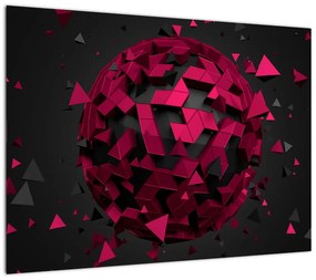 Obraz na szkle - abstrakcja 3D (70x50 cm)