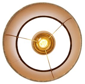 Lampa sufitowa czarny matowy aksamitny klosz brązowy 25 cm - Combi Nowoczesny Oswietlenie wewnetrzne