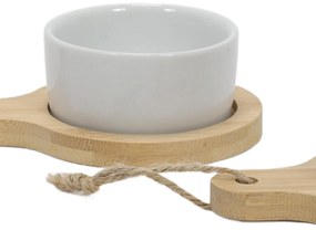Zestaw do przekąsek, dressingów i przystawek - 2 okrągłe porcelanowe miseczki na tackach