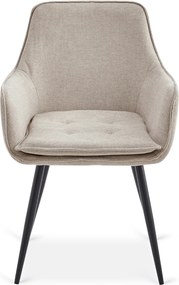 Krzesło Tapicerowane do Jadalni EDRICK Kremowe Nowoczesne Loft