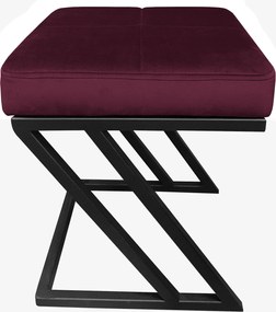 Pufa ZETA tkanina Welur loft ławka podnóżek metal : Kolor Stelaża - Czarny , Kolor tkaniny - VELVET - MG02, Typ tkaniny - Velvet