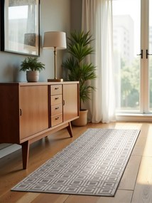 Dywan nowoczesny Perles Romby beżowo-kremowe 80 cm x 240 cm