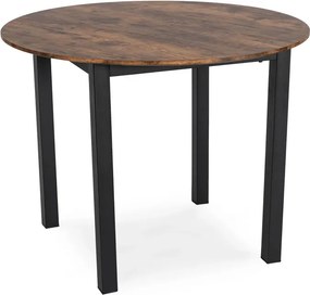 Stół Okrągły TEO 100 cm Dąb Rustykalny/Czarny do Jadalni Salonu Loft