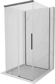 Mexen Rox-3S kabina prysznicowa 3-ścienna rozsuwana 100 x 100 cm, transparent, gun gray szczotkowany - 8C2-100-100-66-00-3S
