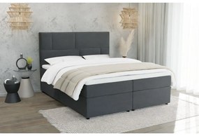 Ciemnoszare łóżko boxspring ze schowkiem 140x200 cm Lola – Ropez