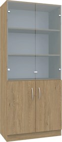 Witryna biurowa z półkami na klucz Simple, 80x40x185 cm, index 80-5P-2F5S