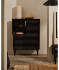Czarna szafka w dekorze dębu 104,5x144x40 cm Lenon – Kave Home