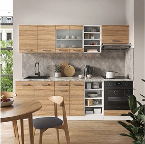 Zabudowa kuchenna sonoma/biały 240x46x81.6 r-line