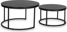 Zestaw Stolików Kawowych MANU MAX 60 cm/80 cm Czarny Nowoczesny Loft