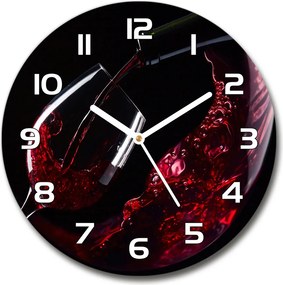 Zegar szklany na ścianę Czerwone wino