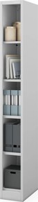 Regał metalowy wąski, archiwizacyjny na dokumenty szary: TIM 250 x 1950 x 450 mm