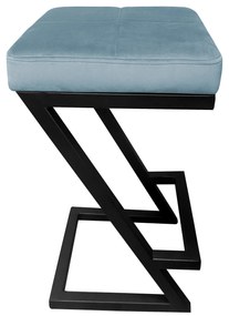 Hoker ZETA krzesło barowe tkanina Welur podstawa metalowa LOFT