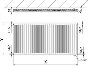 Mexen CV11 grzejnik płytowy 900 x 400 mm, podłączenie dolne, 509 W, biały - W611-090-040-00