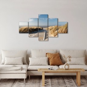 Obraz - Piaszczysta plaża na wyspie Langeoog, Niemcy (125x70 cm)