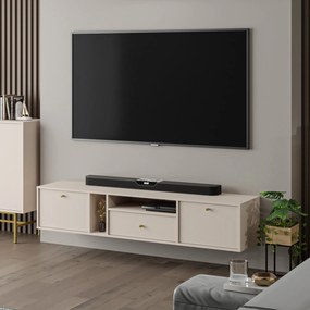 Szafka RTV wisząca TORINO 180 cm do Salonu pod Telewizor 1 Szuflada - Odcienie beżu