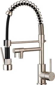 Logus bateria zlewozmywakowa z ruchomą słuchawką prysznicową, styl inox - Essebagno