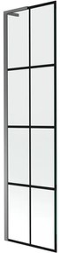 Mexen Next L parawan nawannowy 1-skrzydłowy 50 x 150 cm, czarna kratka, gun metal - 895-050-000-03-77-95