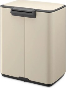 Beżowy stalowy kosz na śmieci z pedałem 12 l Bo – Brabantia