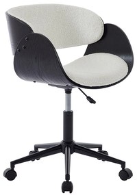 Krzesło biurowe - Bukla i metal - Biały i czarny - Regulowana wysokość - JELSA