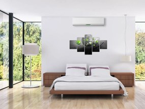 Obraz zielonych abstrakcyjnych kul (125x70 cm)