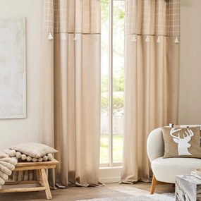 Brązowa zasłona z mieszanki bawełny 140x240 cm Everest – douceur d'intérieur
