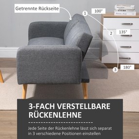 HOMCOM Sofa rozkładana z funkcją spania 173x75x73 cm nowoczesna kanapa | Aosom PL