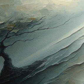 Obraz - Obraz olejny przedstawiający drzewo z oceanem (70x50 cm)