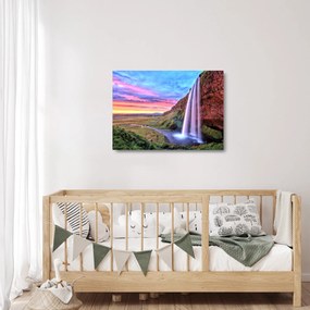 Obraz na szkle - Wodospad Seljalandsfoss (70x50 cm)