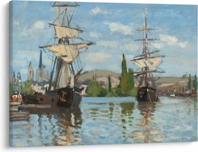 Obraz - Claude Monet, Ships Riding on the Seine at Rouen, reprodukcje (70x50 cm)