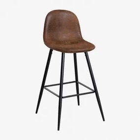 Wysoki Stołek Glamm Ze Skóry Ekologicznej Café Vintage & ↑75 Cm & Negro - Sklum