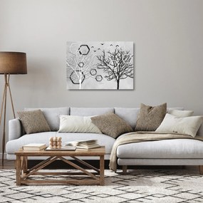 Abstrakcyjny obraz z drzewami (70x50 cm)