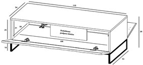 Lamelowy biały kawowy stolik M4-Z78