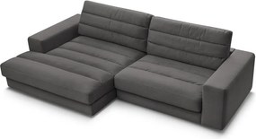 Antracytowy aksamitny narożnik (lewostronny/z szezlongiem) Sierra – Bobochic Paris