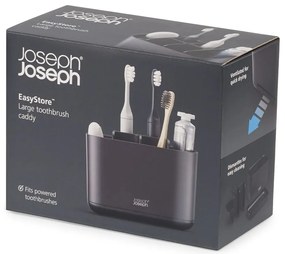 Czarny plastikowy stojak na szczoteczki do zębów EasyStore – Joseph Joseph